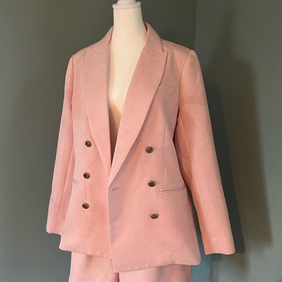 Women's Pink Double-Breasted Blazer - Companion Piece - Picture 4 of 6